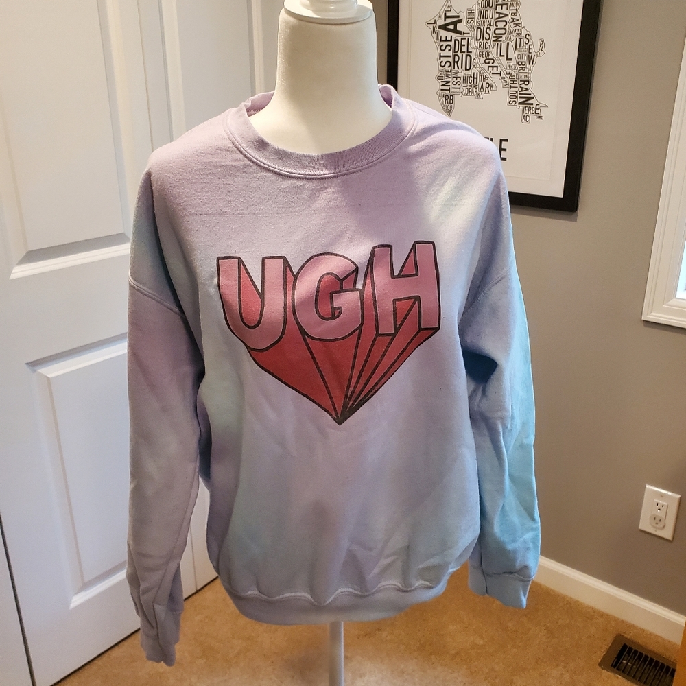 Feelin Peachy Ugh Oversized sweatshirt size Medium, pastel color
